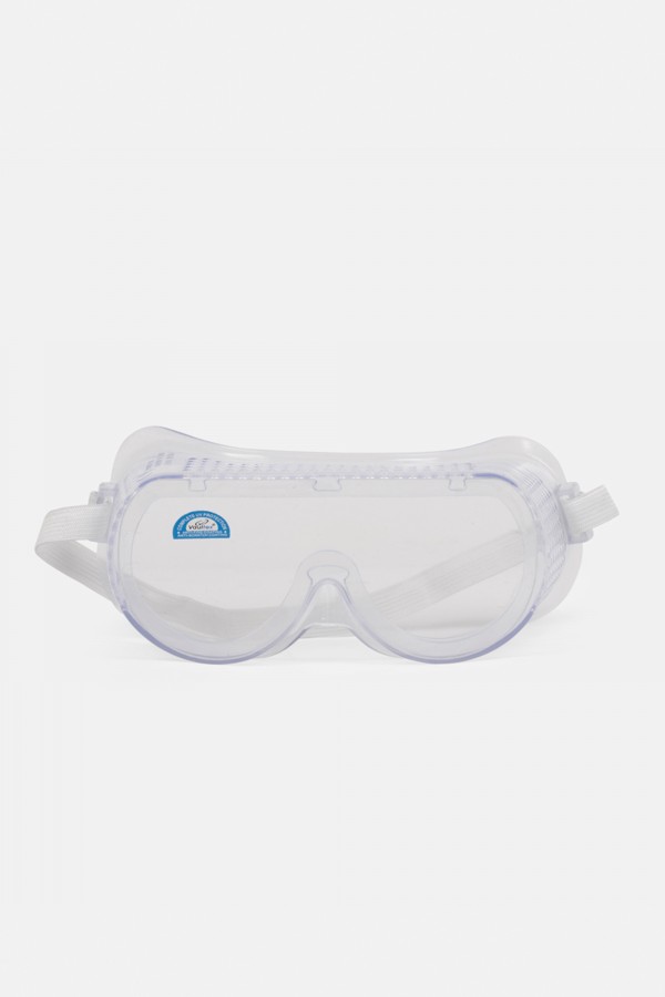 Clear Safety Glasses Impact Resistant Polycarbonate Lens Anti-Scratch Anti-Fog Coating PVC Frame With Direct Ventilation and Elastic Head Strap